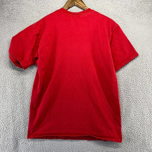 Vintage Nike Shirt Men's Large Red Black Graphic Center Swoosh Short Sleeve Y2K - Picture 7 of 10
